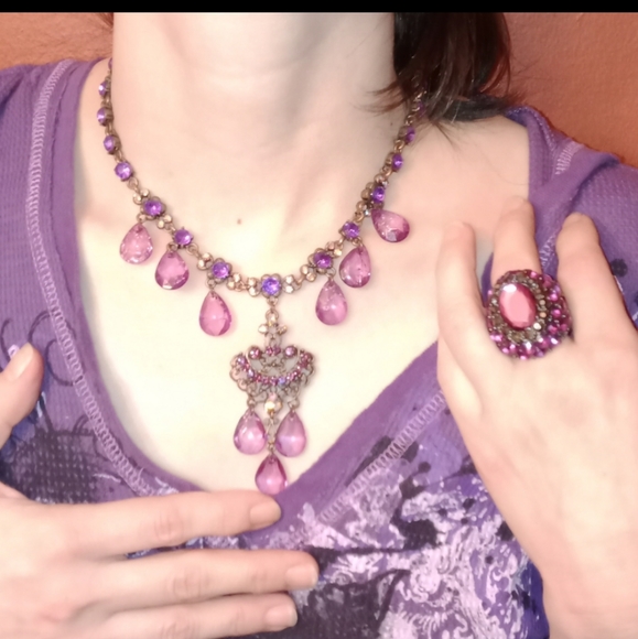 HP!! EUC 2 Piece Vintage Jewelry Set! Ring & Necklace! - Picture 8 of 8